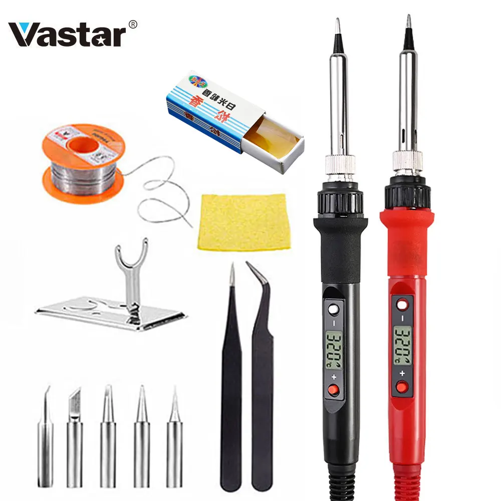 220V 80W LCD Electric Soldering Iron 110V Adjustable Temperature Solder Iron Rework Station Accessories 180 to 480 Celsius
