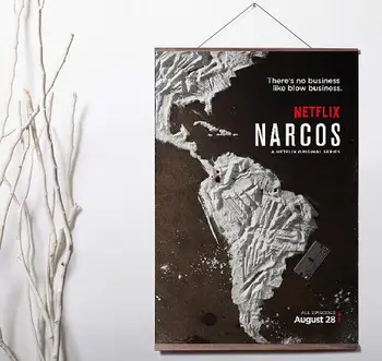 

NARCOS TV Show Movie Art Canvas print poster painting with solid wood