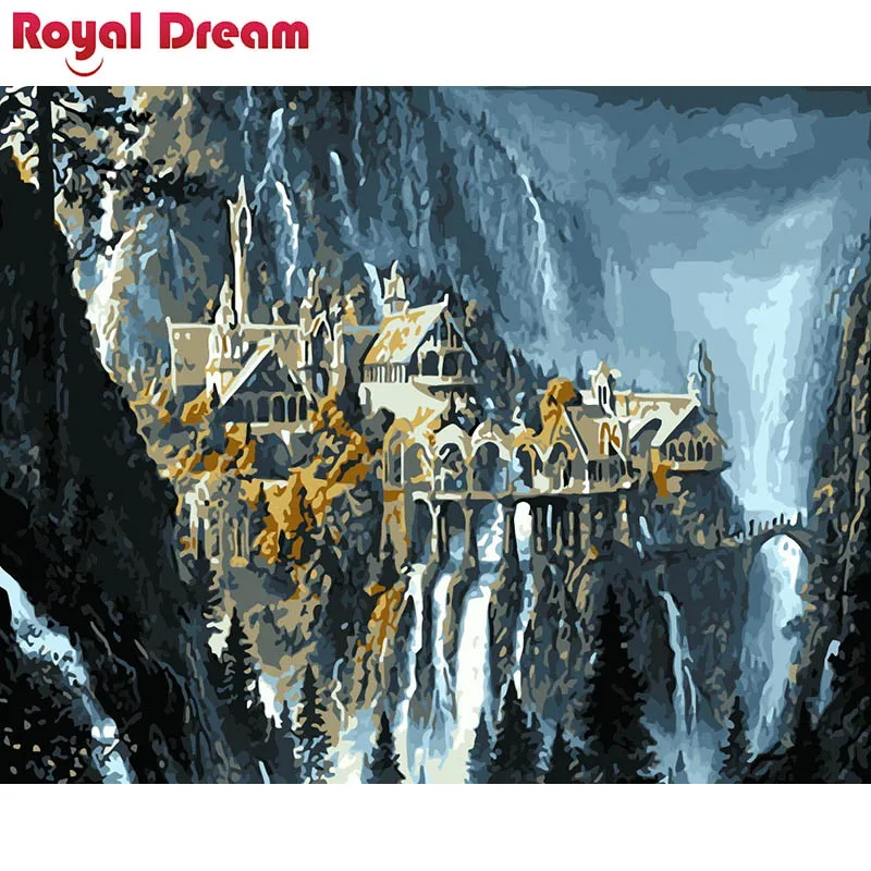 Набор для рисования по номерам на холсте Горный ручей | Дом и сад