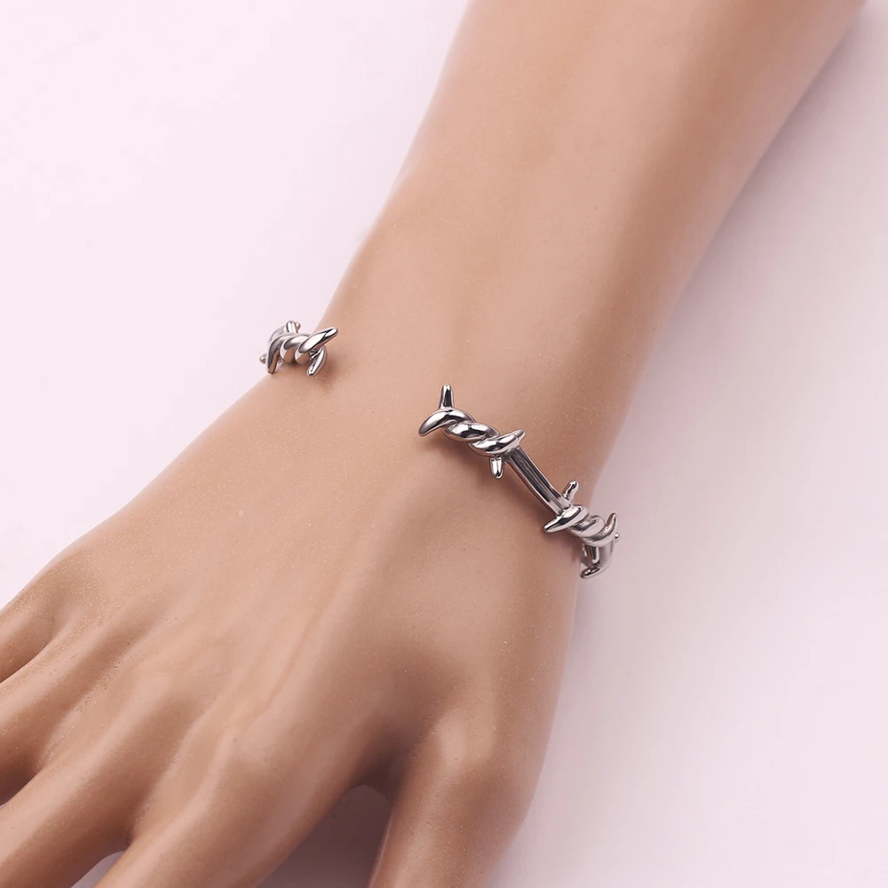 Хип-хоп модный браслет из колючей проволоки свисающие браслеты ручной работы в стиле панк Харадзюку панк готика аксессуары унисекс для девочек