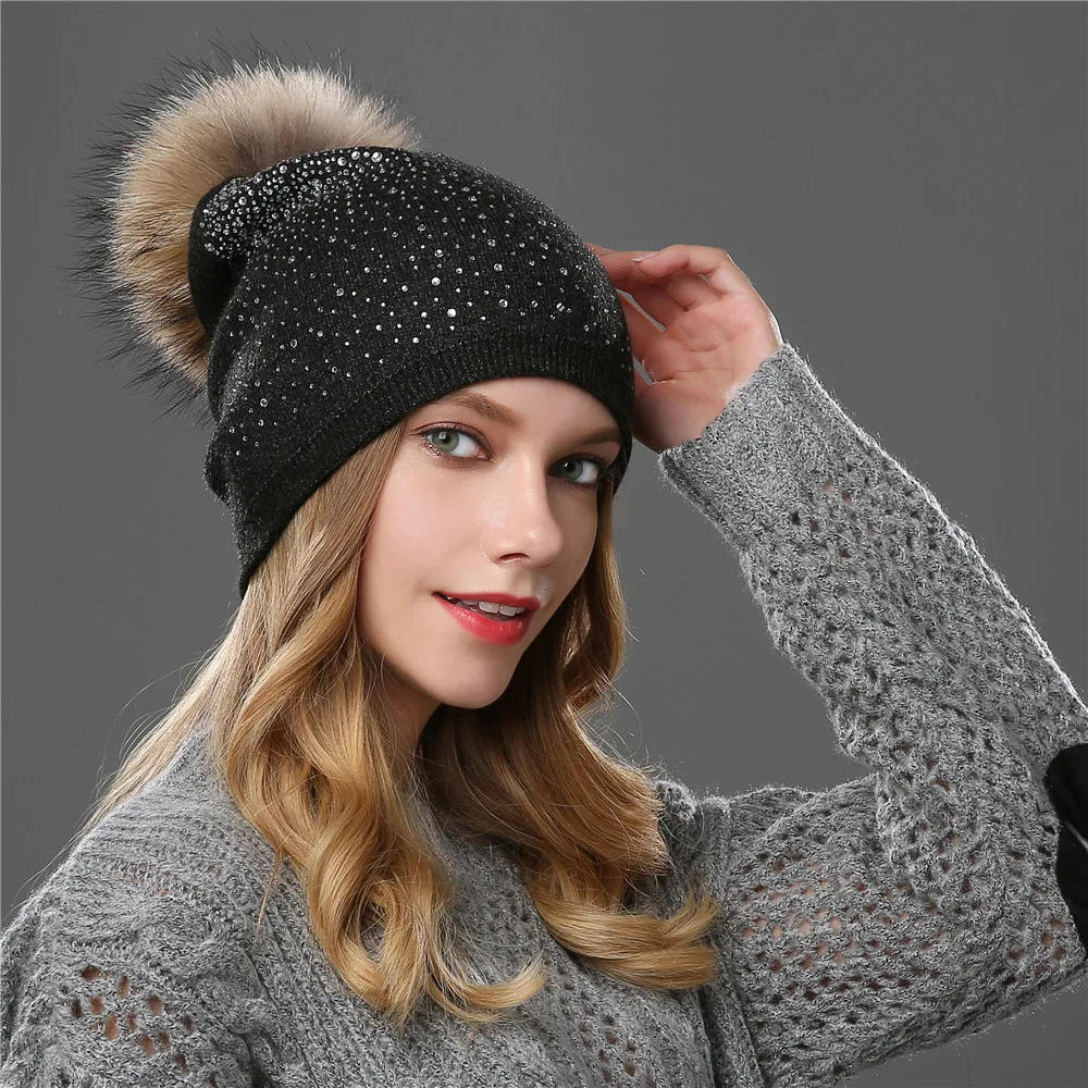women winter hats women beanie autumn women Winter hat woman bean hat wool stick drill Female scorpion hair ball