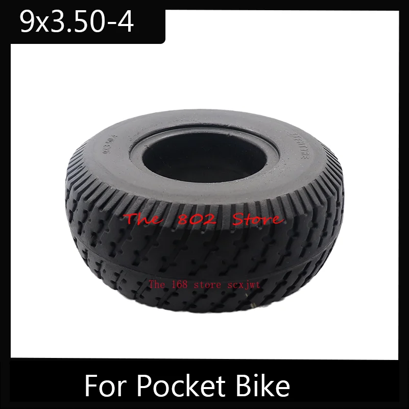 9x3.50-4 Solid Tire 9 Wheel Non-inflated Tire for Turf Rider Tread Lawnmower Golf Go Cart Pocket Bike Mobility Scooter