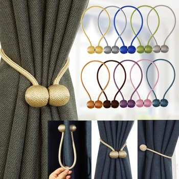BELAVENIR 1Pc Magnetic Curtain Tieback High Quality Holder Hook Buckle Clip Curtain Tieback Polyester Decorative Home Accessorie 1