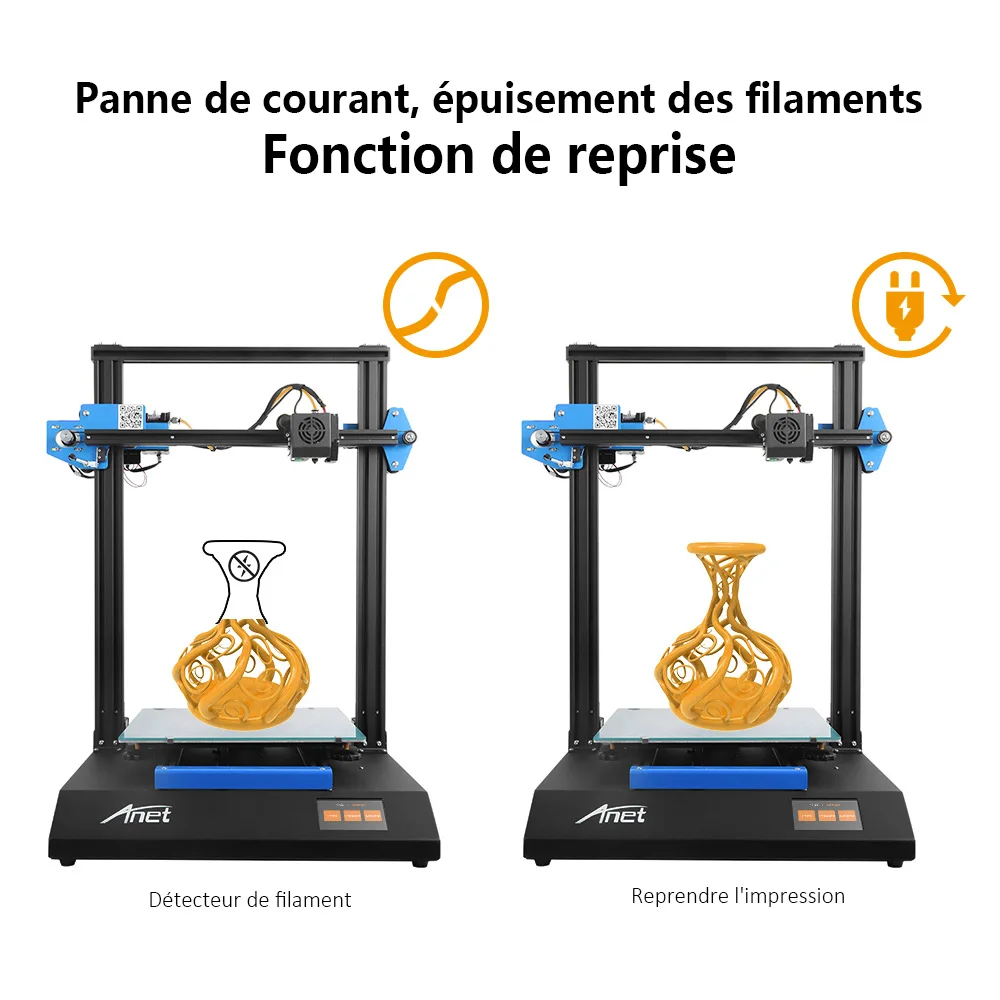 Anet ET5X 3D Printer Touch Screen Filament Detection Auto Leveling
