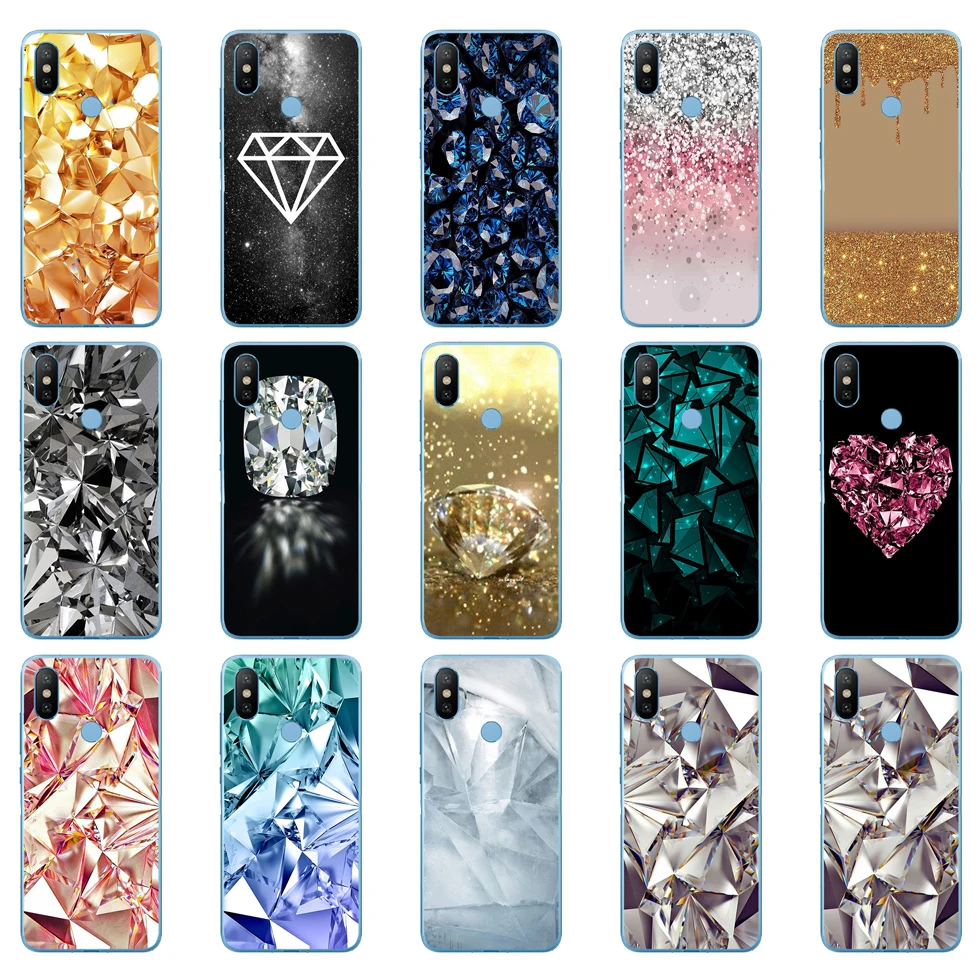 

57DD Crystal Diamond design Soft Silicone Cover Case for Xiaomi Redmi 6 6a mi 8 a2 lite note 5 6 pro 7 case