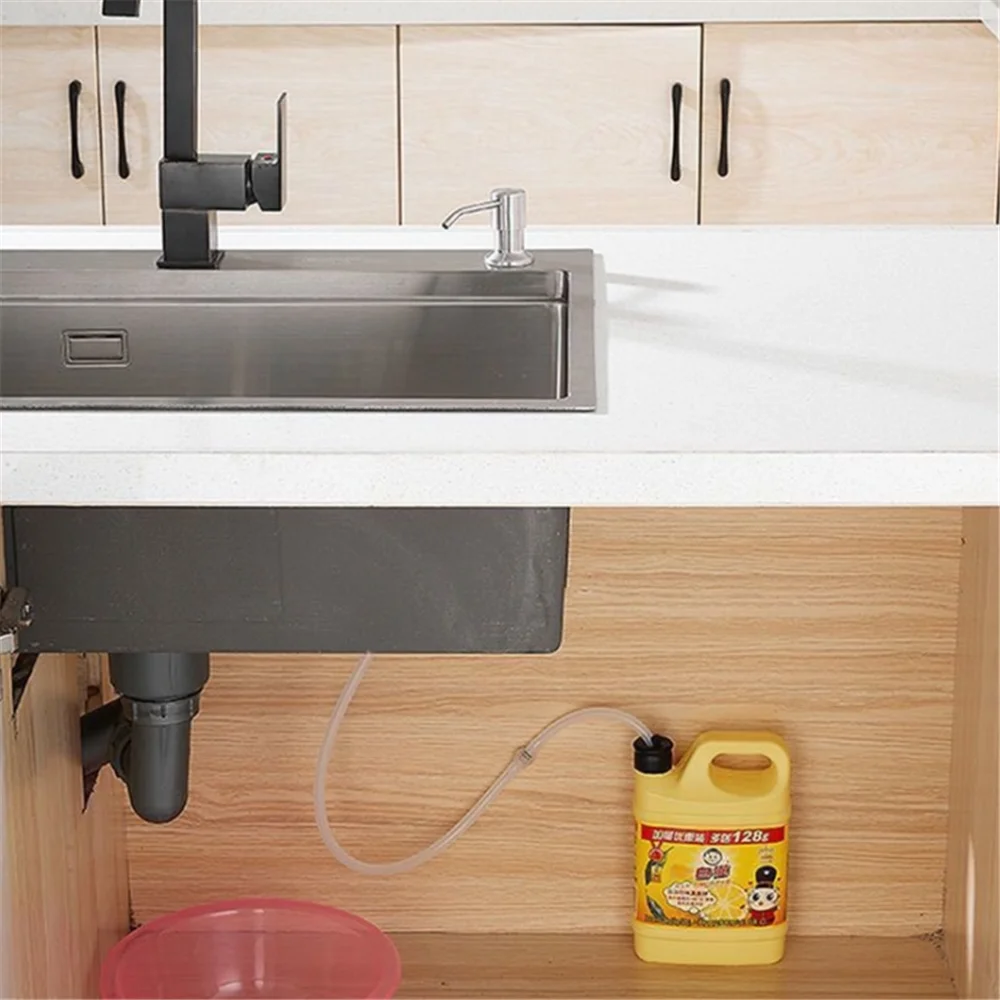 Soap Dispenser Black Liquid Sink Basin Faucet Distributor Detergent Kitchen Bathroom Accessorie