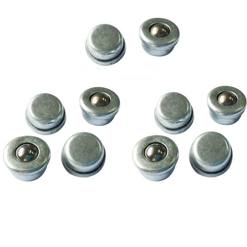 CZF 10Pcs 8mm Steel Conveyor Ball Sliver Transfer Bearing Unit Roller Wheels Small Flat Round Eye Conveying Ball