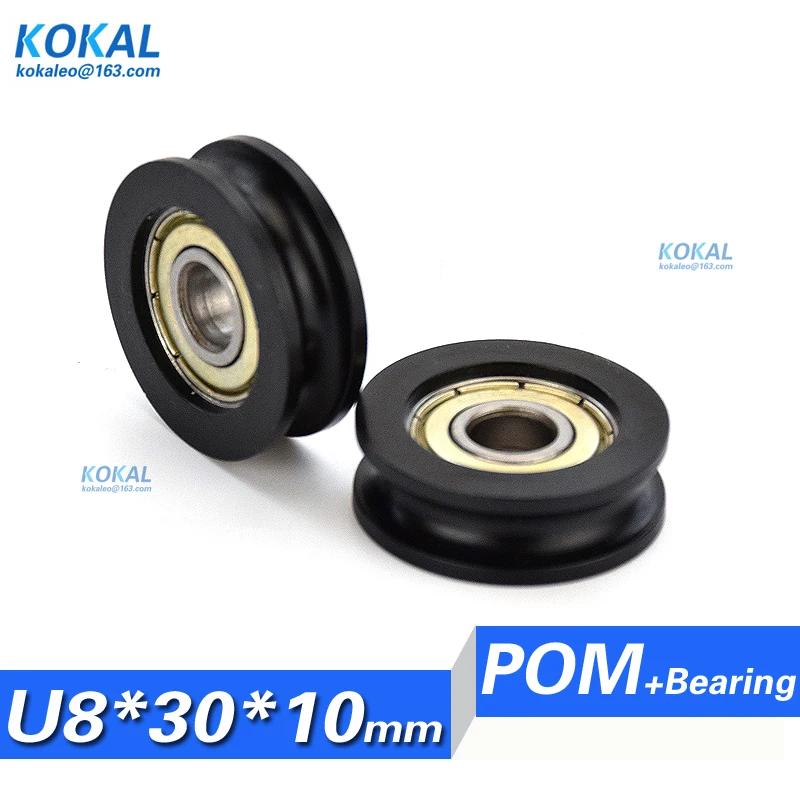 [U0830-10]High Loading U Type 608zz bearing U groove sliding door roller wheel 8Mm*30MM*10MM window door pulley