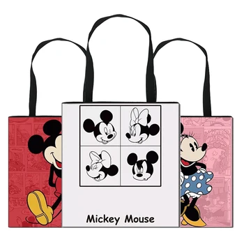 

Mickey And Minnie Women'S Tote Bag Large Beach Handbags Reusable Shopping Bags Eco Foldable Ladies Designer Shopper Bag Printed