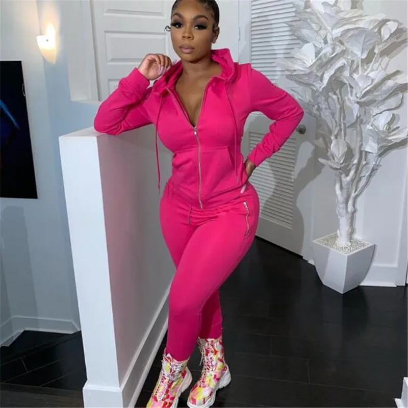 Женский спортивный комплект из 2 предметов толстовка на молнии с капюшоном