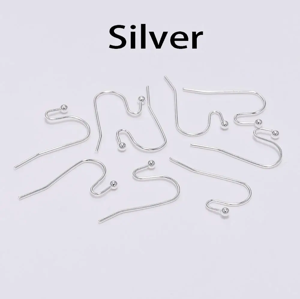 Silver 100 шт./лот 21*16 мм Серьги провода серьги-Крючки для изготовления ювелирных изделий DIY Ювелирные изделия из серебра аксессуары поставки - Цвет: Silver