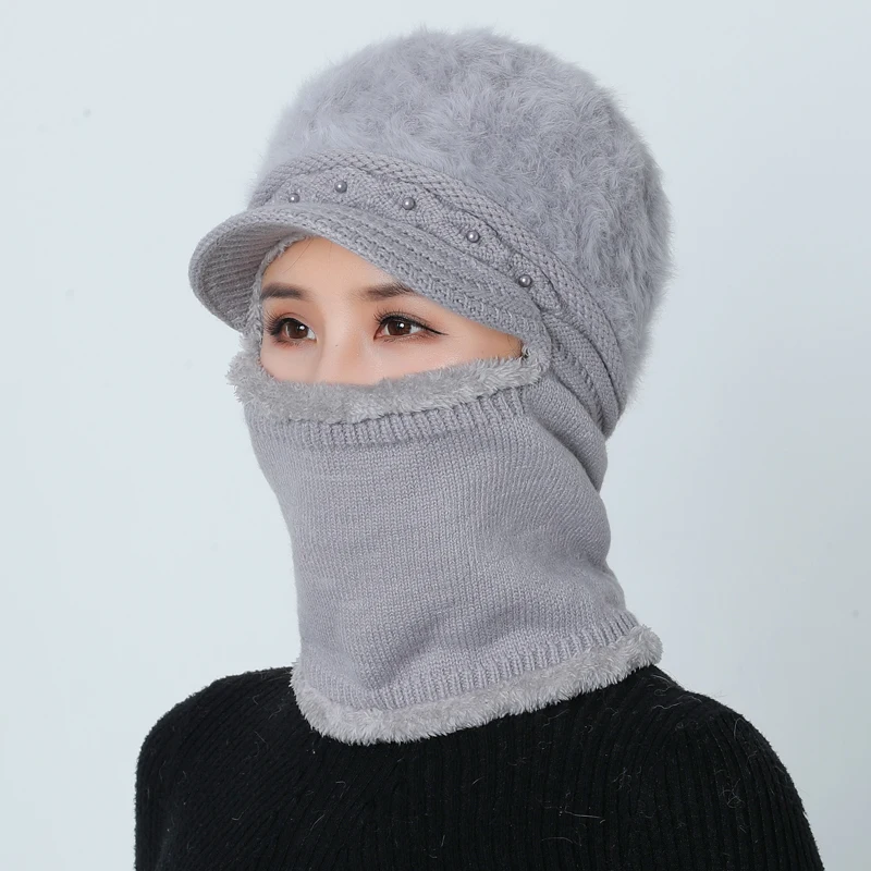 Зимние шапки Skullies Beanies, шляпа для мамы, бини для женщин, шерстяной шарф, шапки, Балаклава, маска, капот, вязанные шапки в полоску