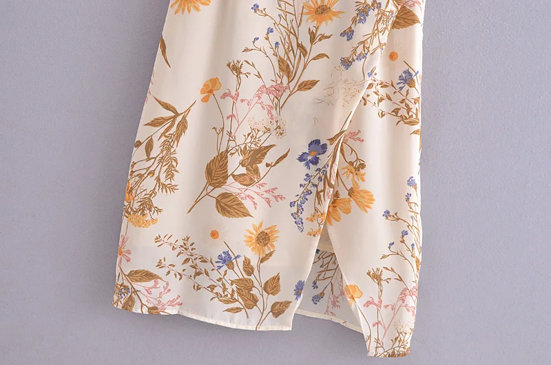 Women dress 2021 New fashion small floral print lining strapless tube top dress female casual chic street youth women dress