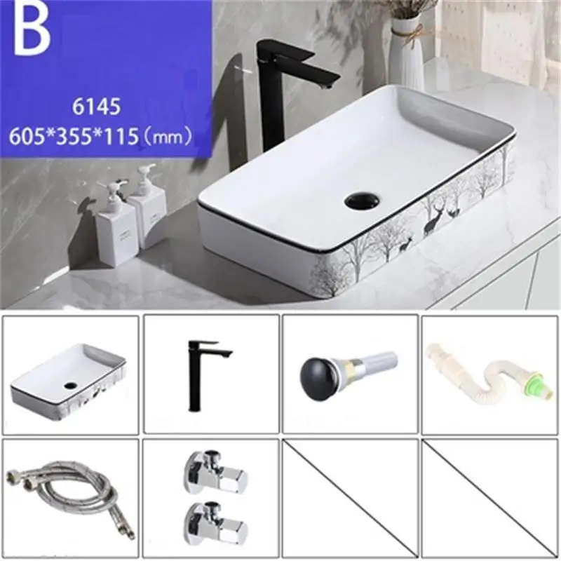 Version B Bassin черный бассейн для ванной комнаты Lavatorio Banyo Bacia De Lavagem Lavandino Lavabo Cuba Banheiro умывальник для ванной комнаты - Цвет: Version B