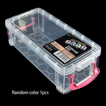 

Transparent Plastic Pencil Case Learning Stationery Box Rectangular Double Buckle White Translucent Pencil Case