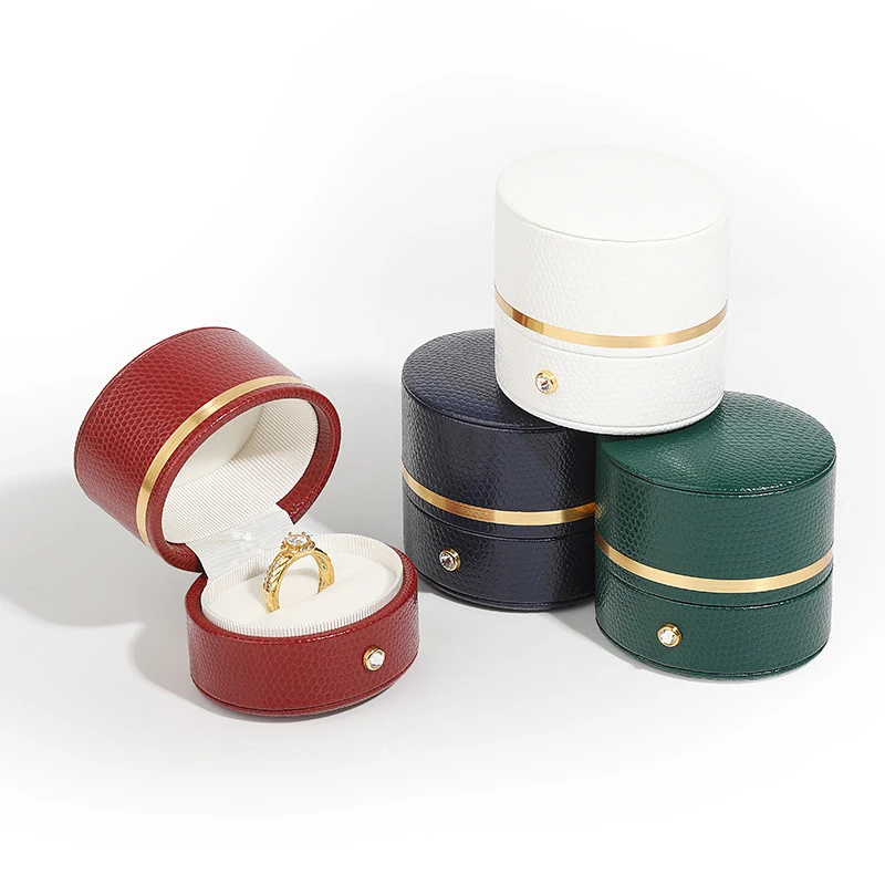 

New PU Leather Jewelry Gift Ring Box Wedding Pendant Box Earring Jewellery Packaging Storage Case