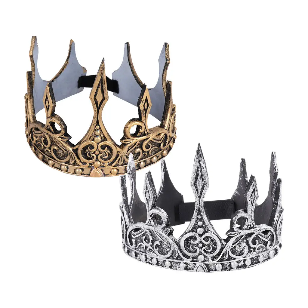 Rei Coroa para Homens, Decorações Do Partido Do Baile, Cosplay Crown, Espuma PU, 3D Softcrown Headdress