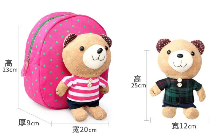 Student Kid School Backpack Cartoon Cute Plush Canvas Mini Baby Toddler Book Shoulder Bag Kindergarten Rucksacks Kids Gift