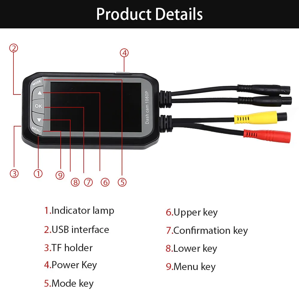  Waterproof Dual Motorbike Action Camera Recorder DVR HD 1080P Front and Rear View Motor Electronics