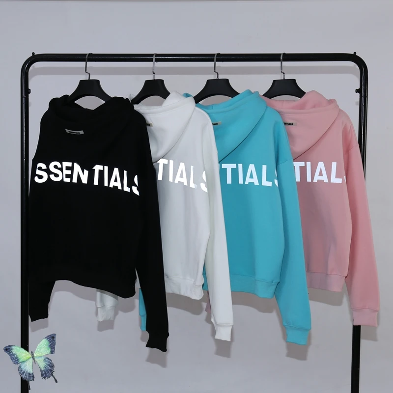 

Essentials 3M Reflective Hoodies Justin Bieber ESSENTIALS Embroidered Hoodie Sweatshirts Men Women 100%Cotton Loose Pullover
