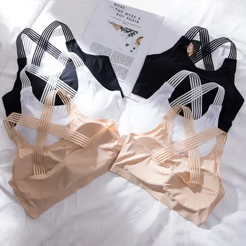 

Underwear Women Bra Beauty Large Size Seamless Fashion Sexy Cross Strap Fitness Back Push Invisible Sporty comfort