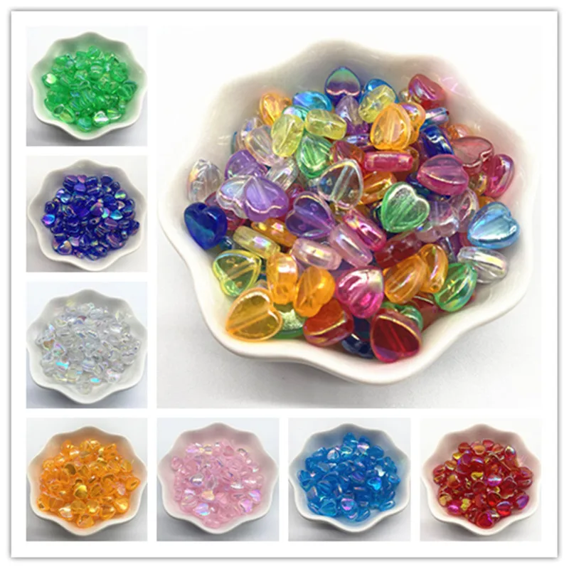 100pcs 8mm loving Acrylic Beads Loose Spacer Beads for Jewelry Makeing DIY Clothing Accessories