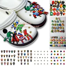 19-26 шт./компл. Мстители Пикачу ЦУМ буквы подвески для обуви аксессуары для обуви для детей с рисунком «крокодил» jibz с рисунком «крокодил» Подвески Fit ручные силиконовые браслеты