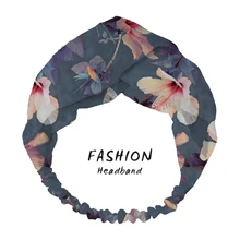 

2020 Women Hair Accessories Bandanas Headbands Butterflies and Hibiscus Flower Turban HairBands Head Women Hair Bands Scrunchies
