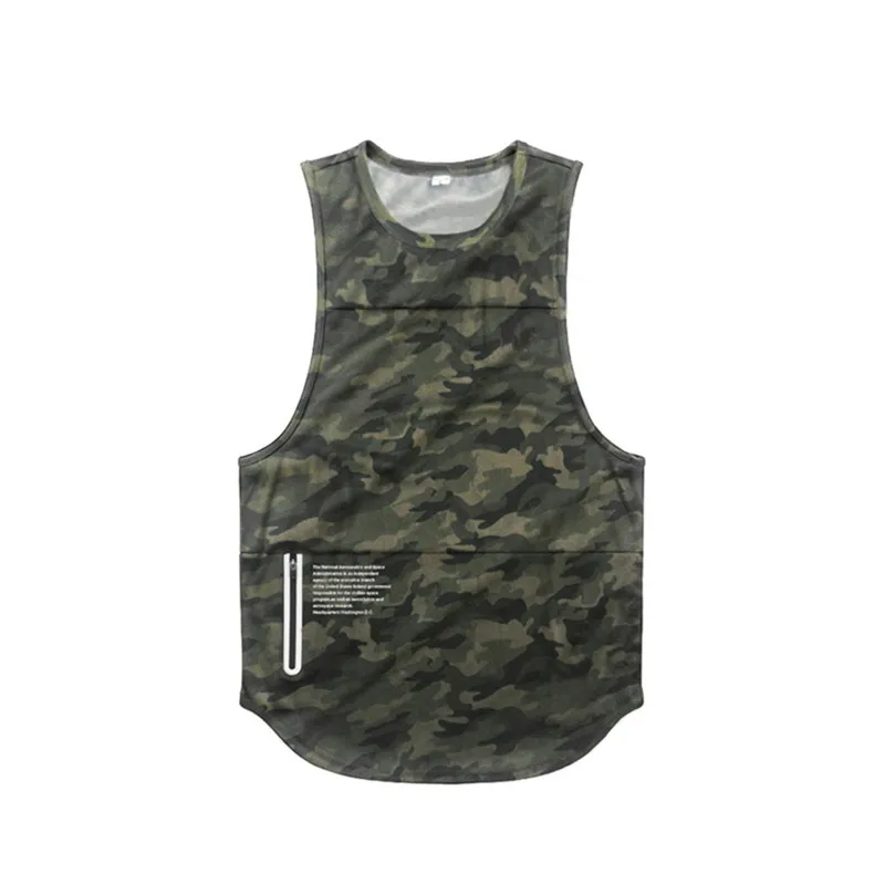 camouflage Новая мужская майка тренажерные залы майка для разминки, бодибилдинга рубашка без рукавов мужская хлопковая одежда повседневная майка - Цвет: camouflage