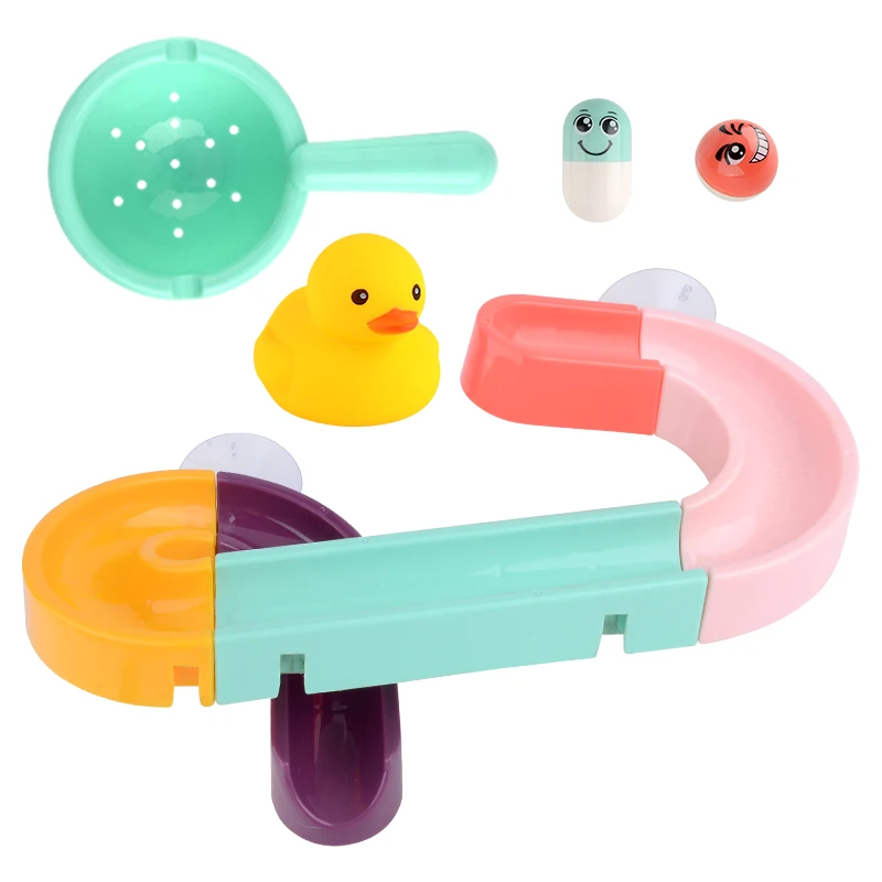 Baby Bath Toys Electric Light Up Rainbow Shower Pipeline Yellow Ducks Slide Tracks Bathroom Educational Water Game Toy for Kids 8
