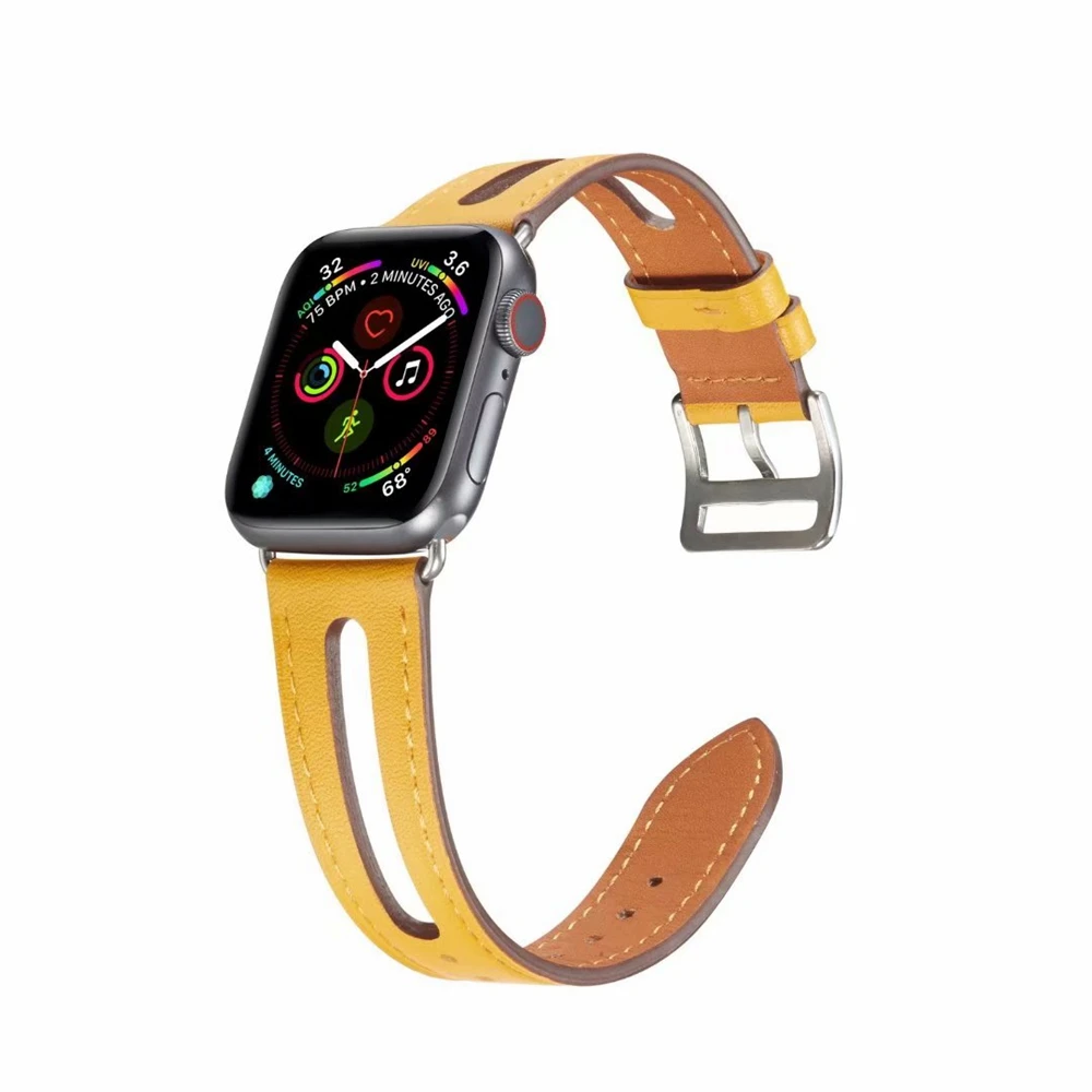 Новое поступление кожаный ремешок для Apple Watch 38 мм 42 iwatch серии 5 4 3 2 1 40 44 мм|Ремешки