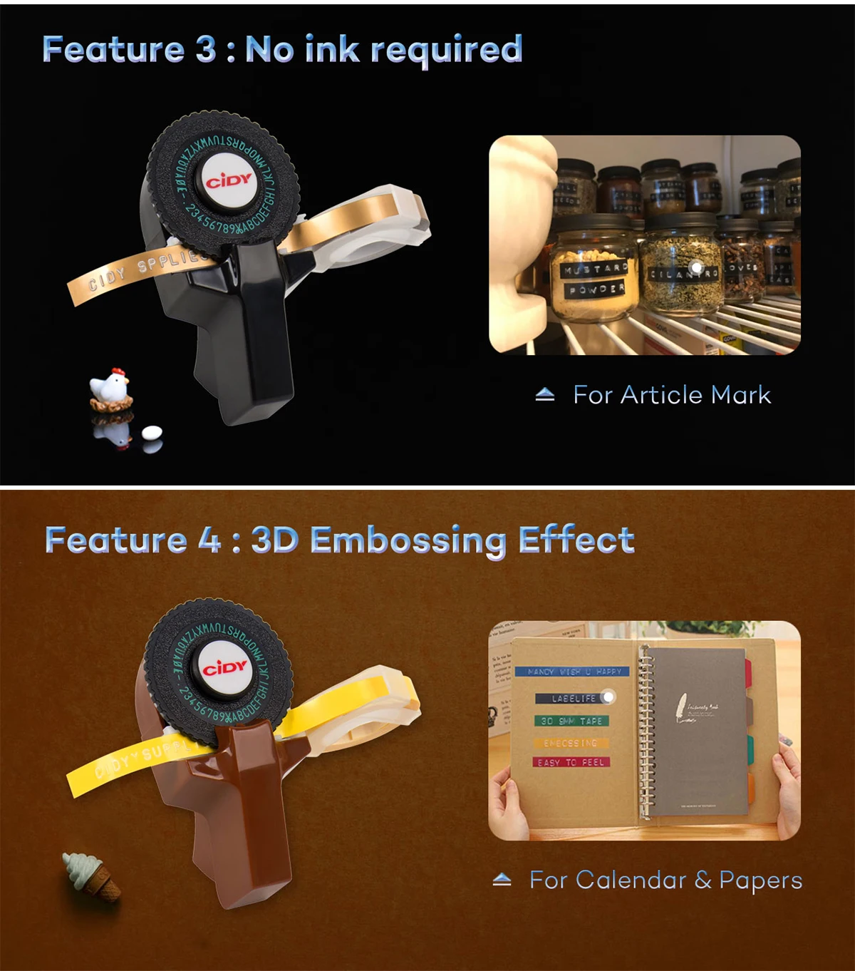Maker, Gravação 3D, Fita Manual, Máquina de Letras, MOTEX C101, DIY