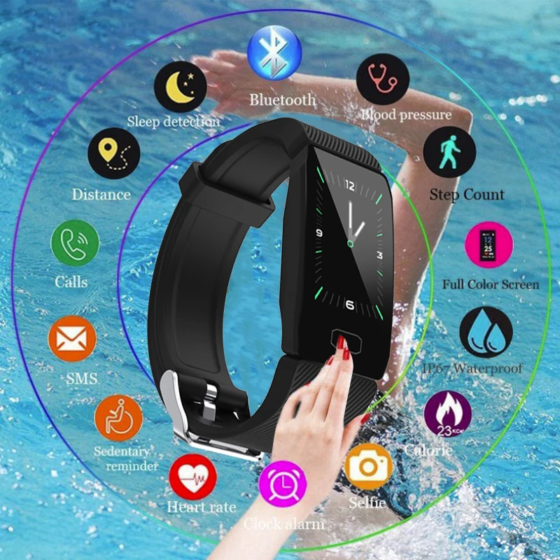 Q1 Новая мода Smartband и браслет и умные часы Обнаружение сердечного ритма шаг подсчета Bluetooth 4,0 для спорта на приводе