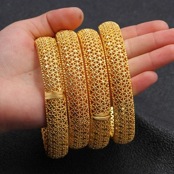 

Free choice Gold Color Wedding Bangles for Women Bride Can OPen Bracelets indian/Ethiopian/france/African/Dubai Jewelry gifts
