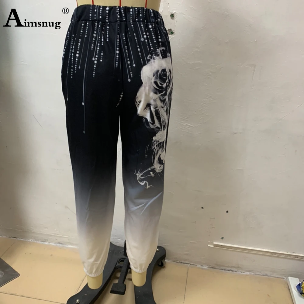 2021 Autumn Boho Flower Print Pants Women Fashion Harem Pants Casual All-matched Loose Elastic Waist Trousers Plus Size S-5XL