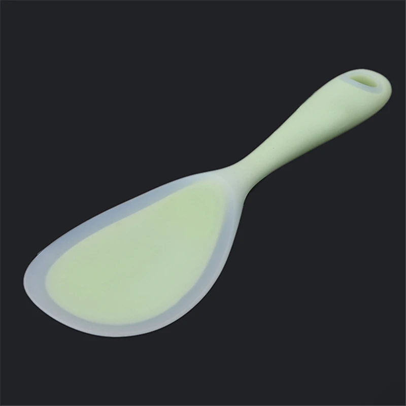 Silicone Rice Spoon Heat Resistant Sushi Scoop Paddle Meal Spoon Kitchen Tools Tableware Flat Rice Scoop