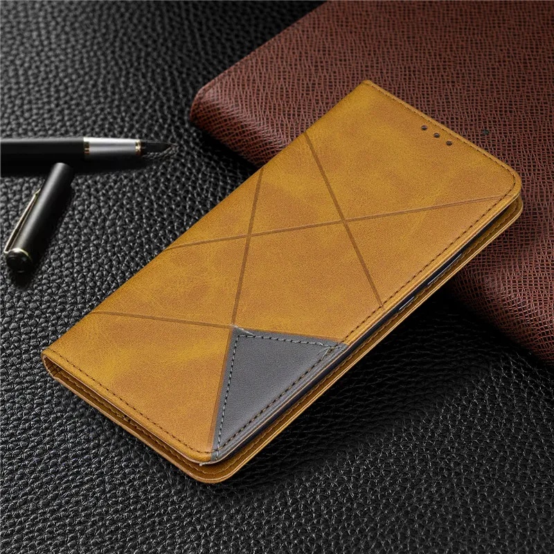 Ромбический кожаный флип-чехол на магните для huawei mate 30 lite бумажник с геометрическим узором стенд отделения для карт сумка для mate 30 lite Coque Fundas