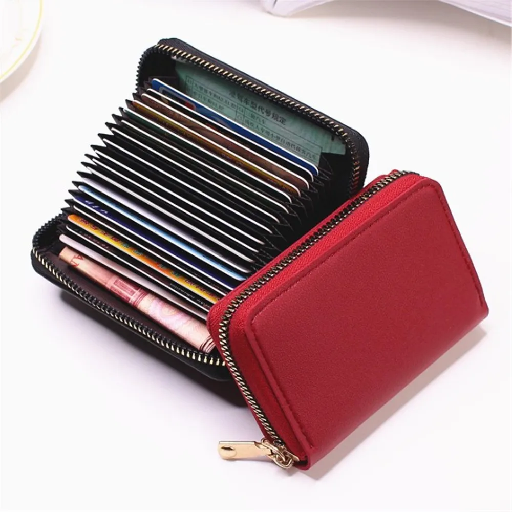 

Women Wallets RFID Blocking Coin Purse PU Leather ID Credit Bank Name Busines Card Holder Pocket Clutch Money Bag Clip Handbags
