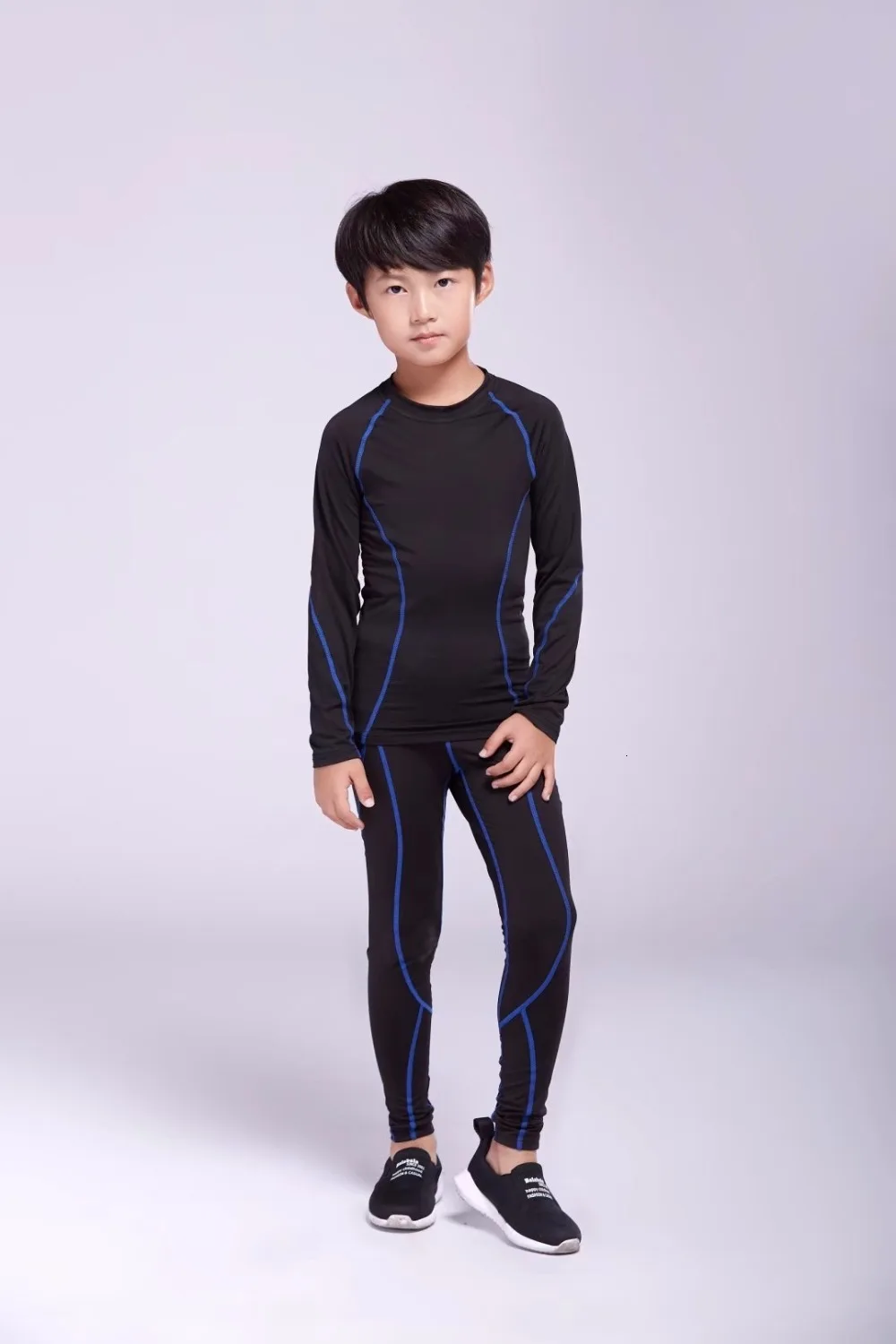 winter for boy rash guard kit boy long sleeve thermal knitwear MMA Compression Clothing thermal underwear Men XS-L
