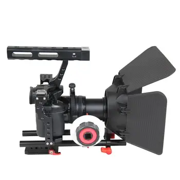 

TWISTER.CK Aluminum Alloy Camera Cage Video Stabilizer Kit with Matte Box and Follow Focus for Sony A7 A7II A7r A7s II