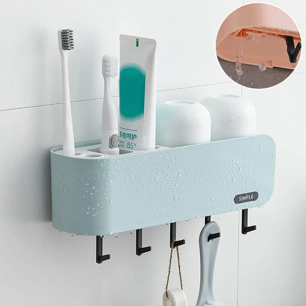 

Bathroom Toothbrush Storage Rack Toothpaste holder Bathroom Organizer Drain Storage Shelf Adjustable Bathroom Accessories Q3