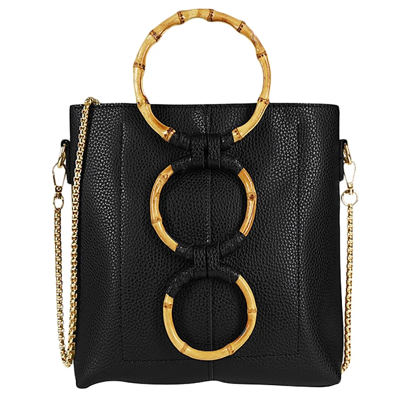 

JHD-New Ring Bamboo Handle Chain Ladies Shoulder Bag Messenger Bag Handbag