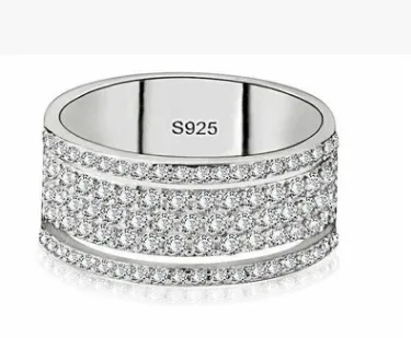 Роскошное женское кольцо, набор, 925 пробы, серебряная Ослепительная мозаика, AAA CZ, обручальное кольцо, кольца для женщин, массивные, вечерние, ювелирное изделие