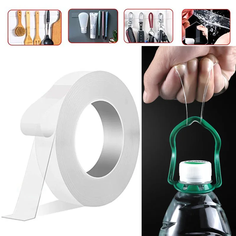 

1/2/3 / 5m Nano-free Tape Transparent Double-sided Tape Reusable Strong Universal Sticker High Viscosity Non-slip Kitchen Tools