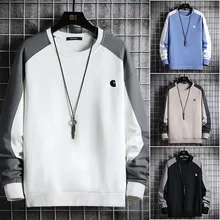 2021 primavera outono homens sweatshirts casual o pescoço na moda streetwear hoodies dos homens retalhos cor moda topos masculino pulôver 4xl