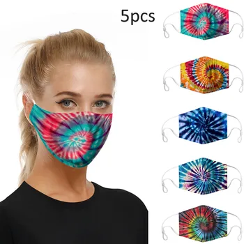 

5pcs Adult Earhook Mouth Masks women Outdoor Cotton print air protection Dustproof Respirator cover washable reusable face mask