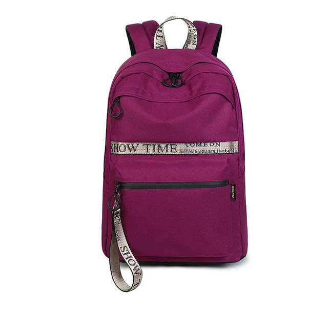 Фиолетовый Водонепроницаемые рюкзаки, минималистичный Большой Вместительный рюкзак для ноутбука, школьный рюкзак для девочек, сумка для книг - Цвет: Фиолетовый