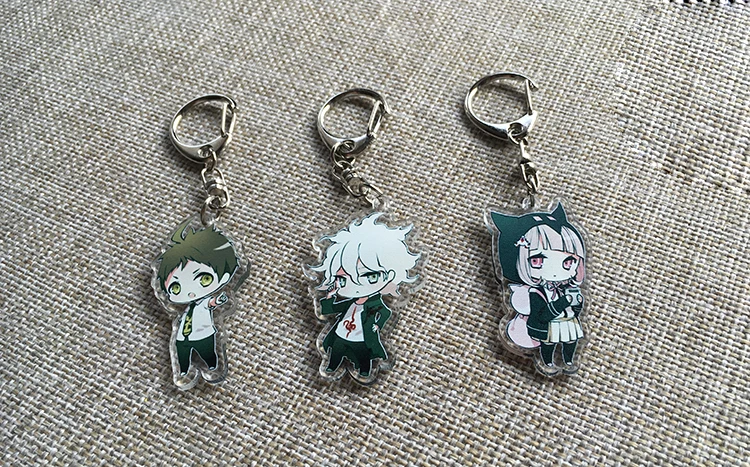 3Pcs Аниме данганронпа V3: убийство Harmony Komaeda Nagito Нанами Косплей chiaki рисунок Акриловые симпатичный брелок кольцо для ключей подарок - Цвет: 3Pcs