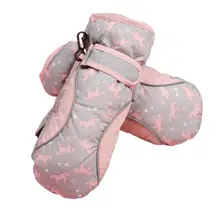 1 пара милых детских теплых лыжных перчаток для мальчиков и девочек, зимние водонепроницаемые Нескользящие варежки