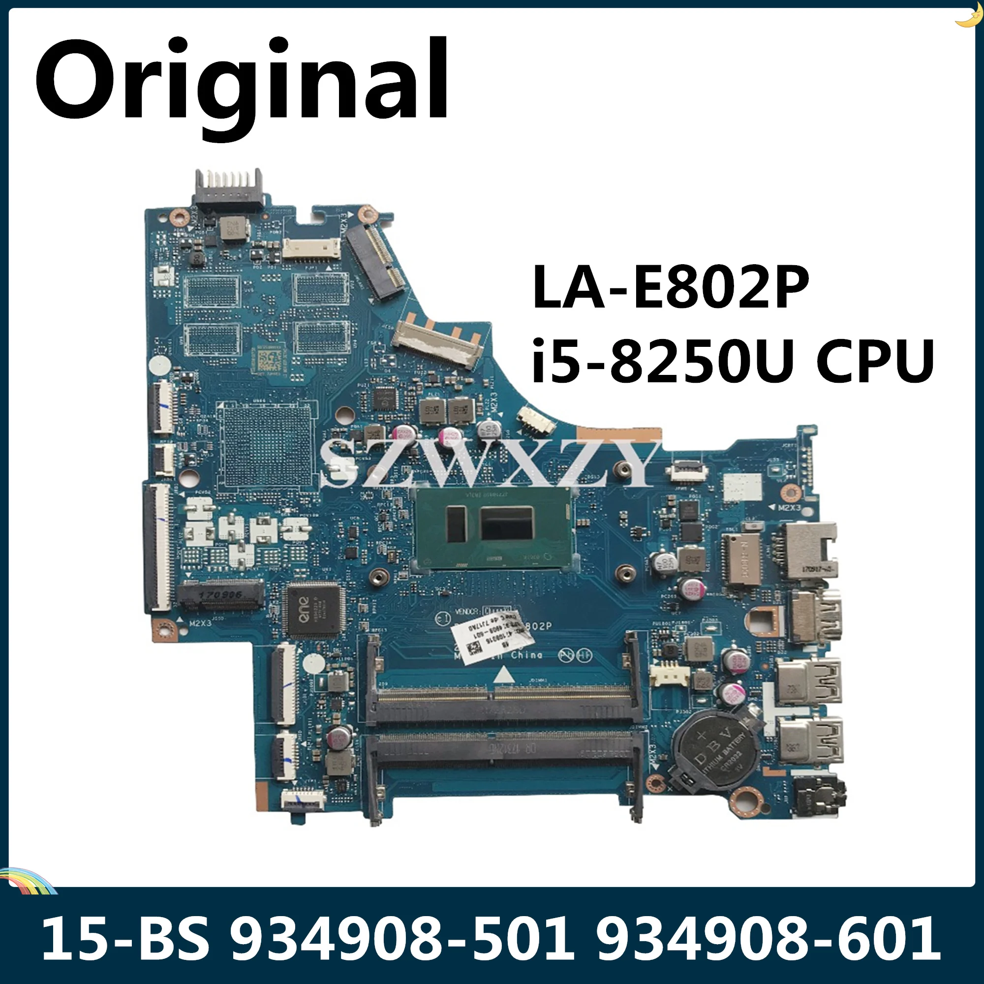LSC For HP 15-BS Laptop Motherboard 934908-501 934908-601 DKL50 LA-E802P With SR3LA I5-8250U 1.6GHz CPU DDR4 100% Tested | Компьютеры и